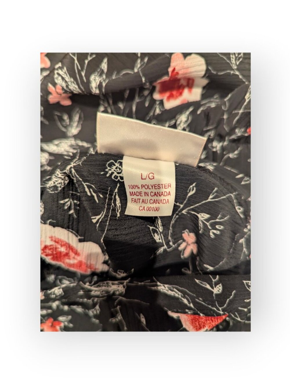 Vintage Carroll Reed Black Floral Button Front Midi Skirt L Made in Canada - Picture 3 of 5
